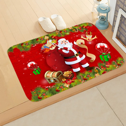 Christmas Door Mat Santa Claus Outdoor Carpet Merry Christmas Decorations For Home 2024 Navidad Xmas Ornament New Year 2025