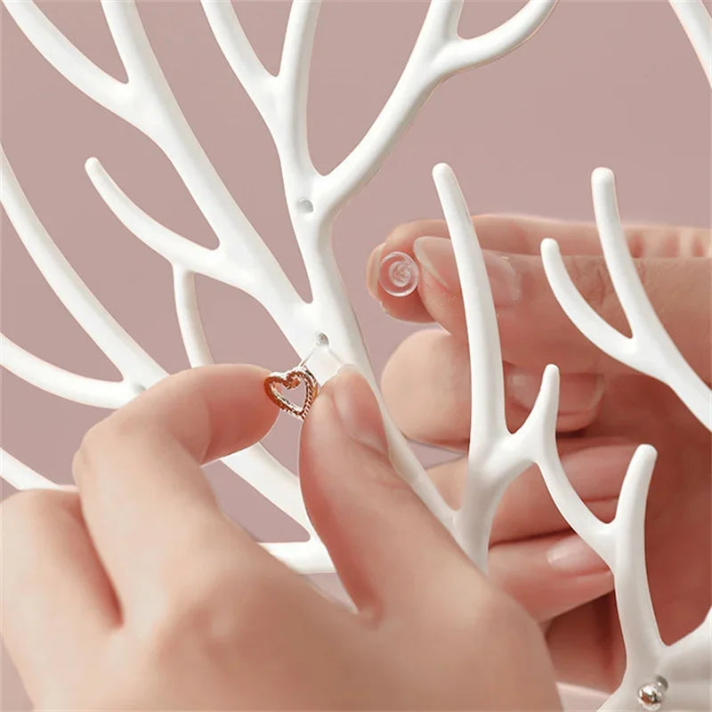 Antler Jewelry Display Stand Tray Tree Storage Racks Earrings Necklaces Rings Jewelry Boxes Case Desktop Organizer Make Up Decor