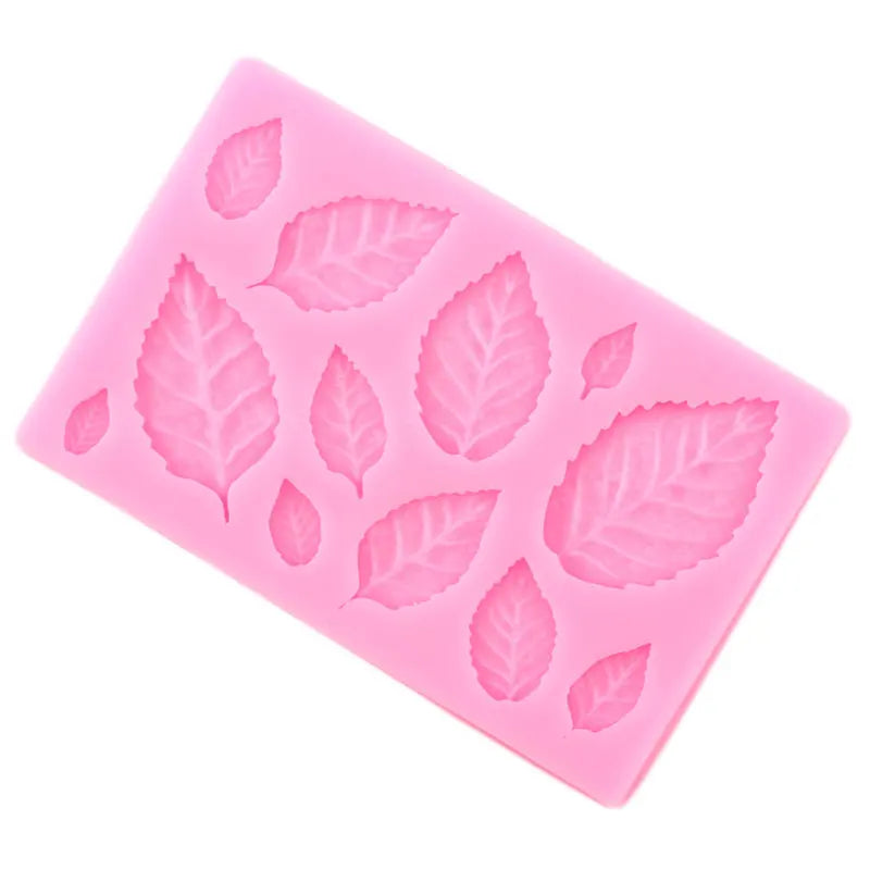 3D Mini Rose Flower Leafs Silicone Mold Wedding Fondant Chocolate Sugarcraft Cake Decor Baking Tools Confectionery Resin Moulds