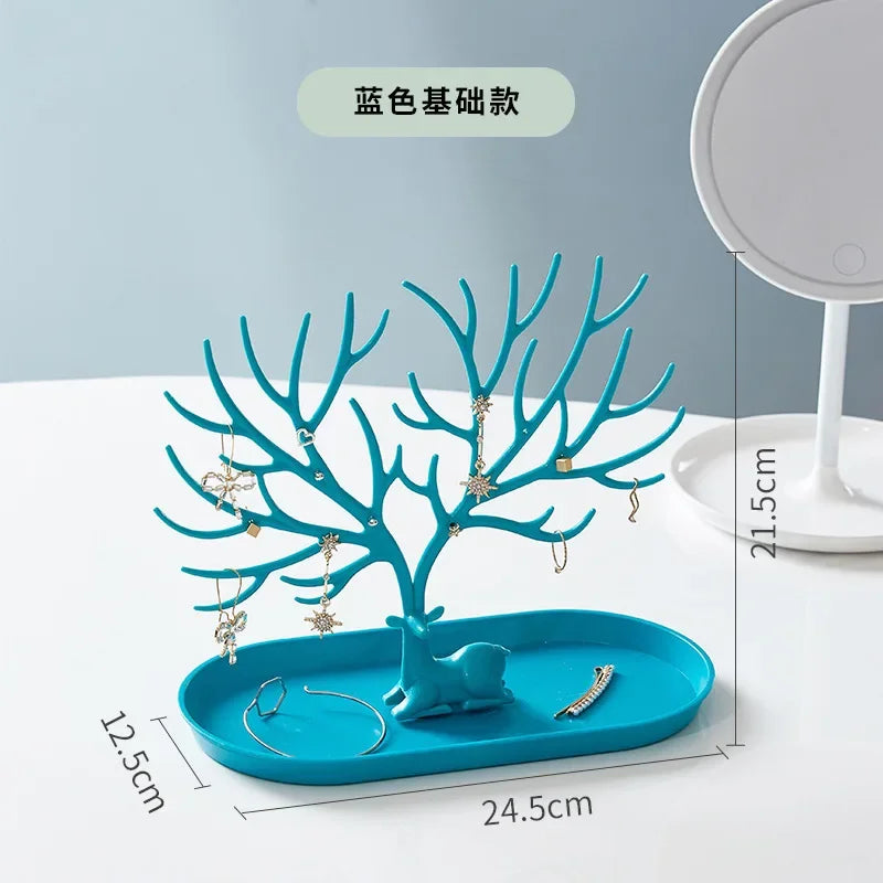 Antler Jewelry Display Stand Tray Tree Storage Racks Earrings Necklaces Rings Jewelry Boxes Case Desktop Organizer Make Up Decor