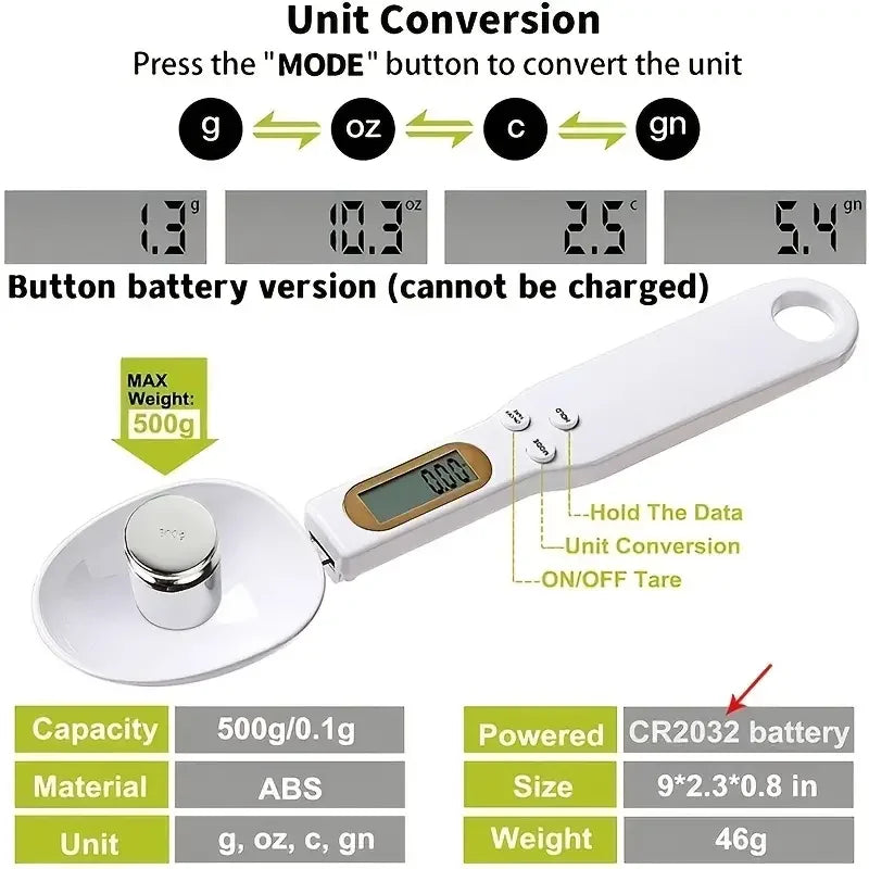 Electronic Kitchen Scale 500g 0.1g LCD Digital Measuring Food Flour Digital Spoon Scale Mini Kitchen Tool for Milk Coffee Scale