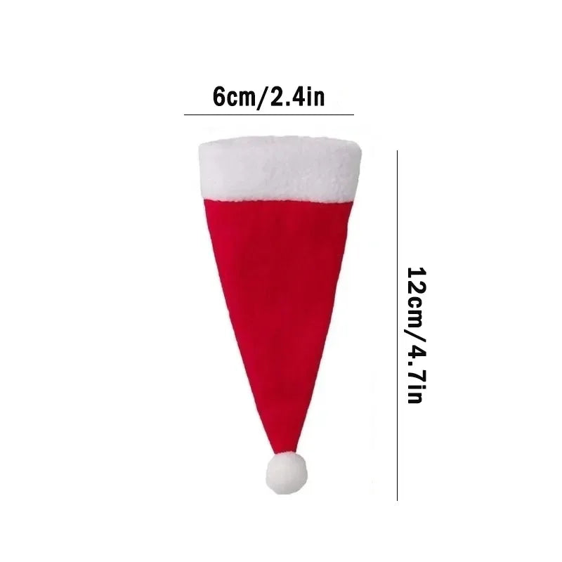 Merry Christmas Christmas Tableware Bag Holder Christmas Hat Fork Knife Cutlery Bag Christmas Decorations for Home