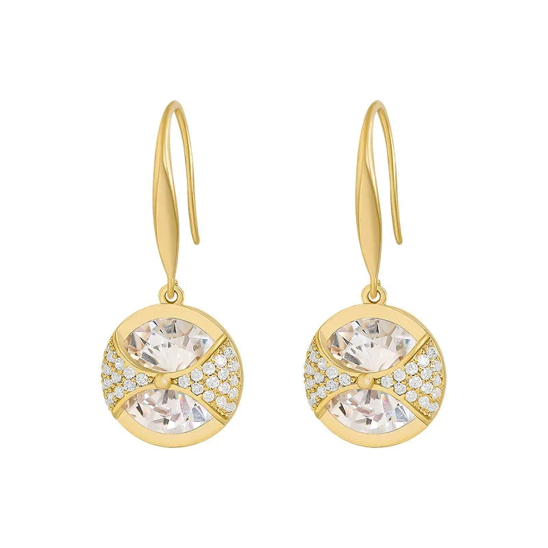 Light Luxury Geometric Zircon Pendant Earrings Luxury Accessories for Women‘s 2024 Fashion Jewelry