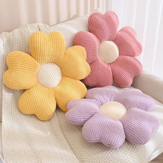 NEW Stuffed Five Petal Flower Cushion Girly Room Decoration Plant Cushion Bay Window Pink Flower Set Bedroom Seat Pillow Gift