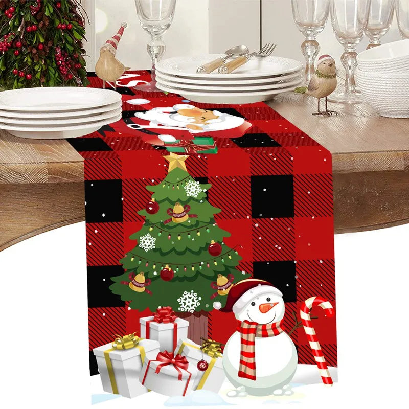 Christmas Tablerunner Merry Christmas Decoration For Home Tablecloth Kitchen Xmas 2023 Navidad Kerst Natal Happy New Year 2024