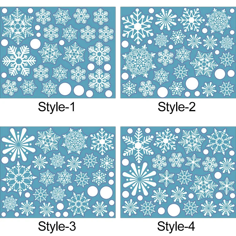 36pcs/lot White Snowflake Christmas Wall Stickers Glass Window Sticker Christmas Decorations for Home New Year Gift Navidad 2024