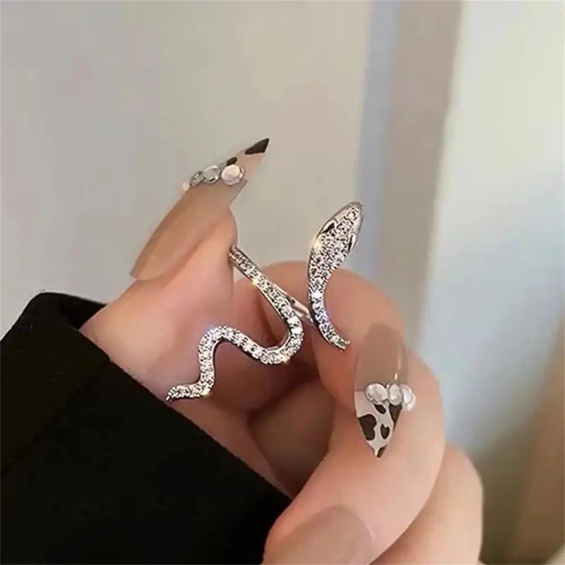 RAKOL Snake Ring Micro Inlaid Zircon Wound Small Female Simplicity Minority Designer Fashion Index Finger Ring