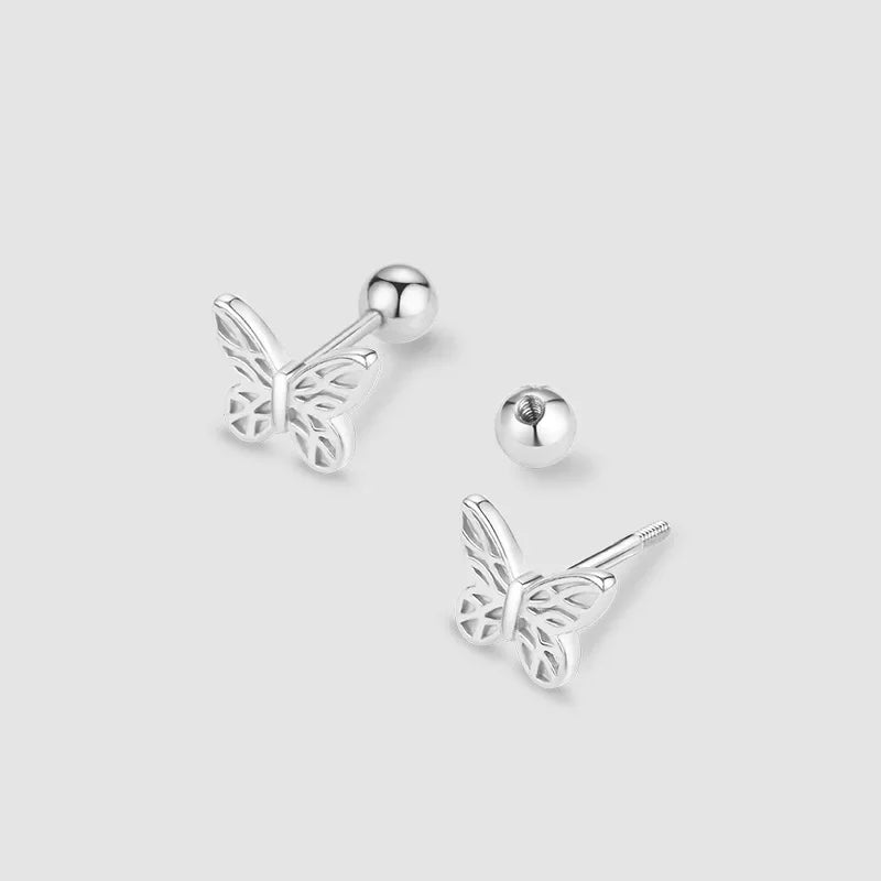 New Fashion Cute Butterfly Stud Earrings For Women Female Silver Color Ear Girls Elegant Jewelry Accessories Gifts