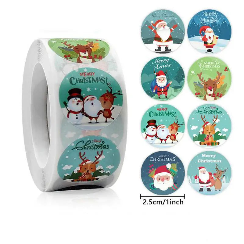 Christmas gift stickers decorative sealing sticker Merry Christmas Reward Self-adhesive labels Children's Day party