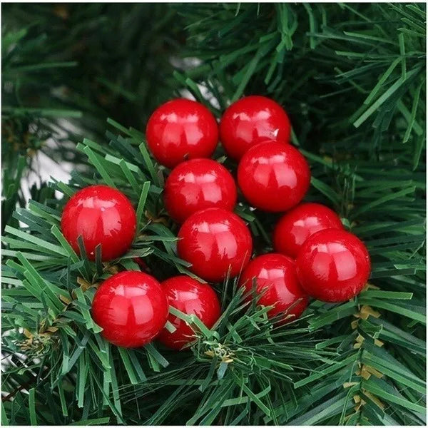 1000/50x Mini Artificial Berries Red Fake Berry Cherry Stamen for Christmas DIY Floral Wreath Ornament New Year Party Home Decor