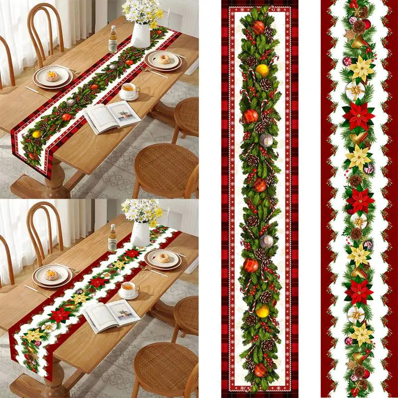 Christmas Tablerunner Merry Christmas Decoration For Home Tablecloth Kitchen Xmas 2023 Navidad Kerst Natal Happy New Year 2024