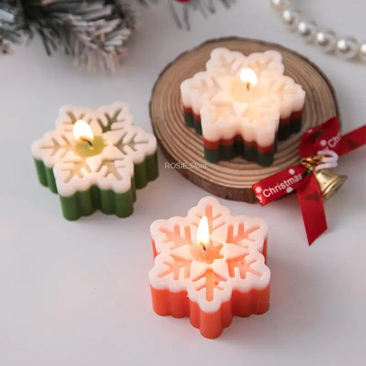 Snowflake Silicone Candle Mold Christmas Tree Aromatherapy Candle Handmade Candle Mould Gift Christmas Decoration