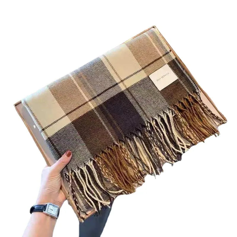 Scarf Ladies Fall And Winter Thickens Warm Neck Scarves Fashion Scarves Cloth Fanta And Fringed Blankets Men's Winter Shawls