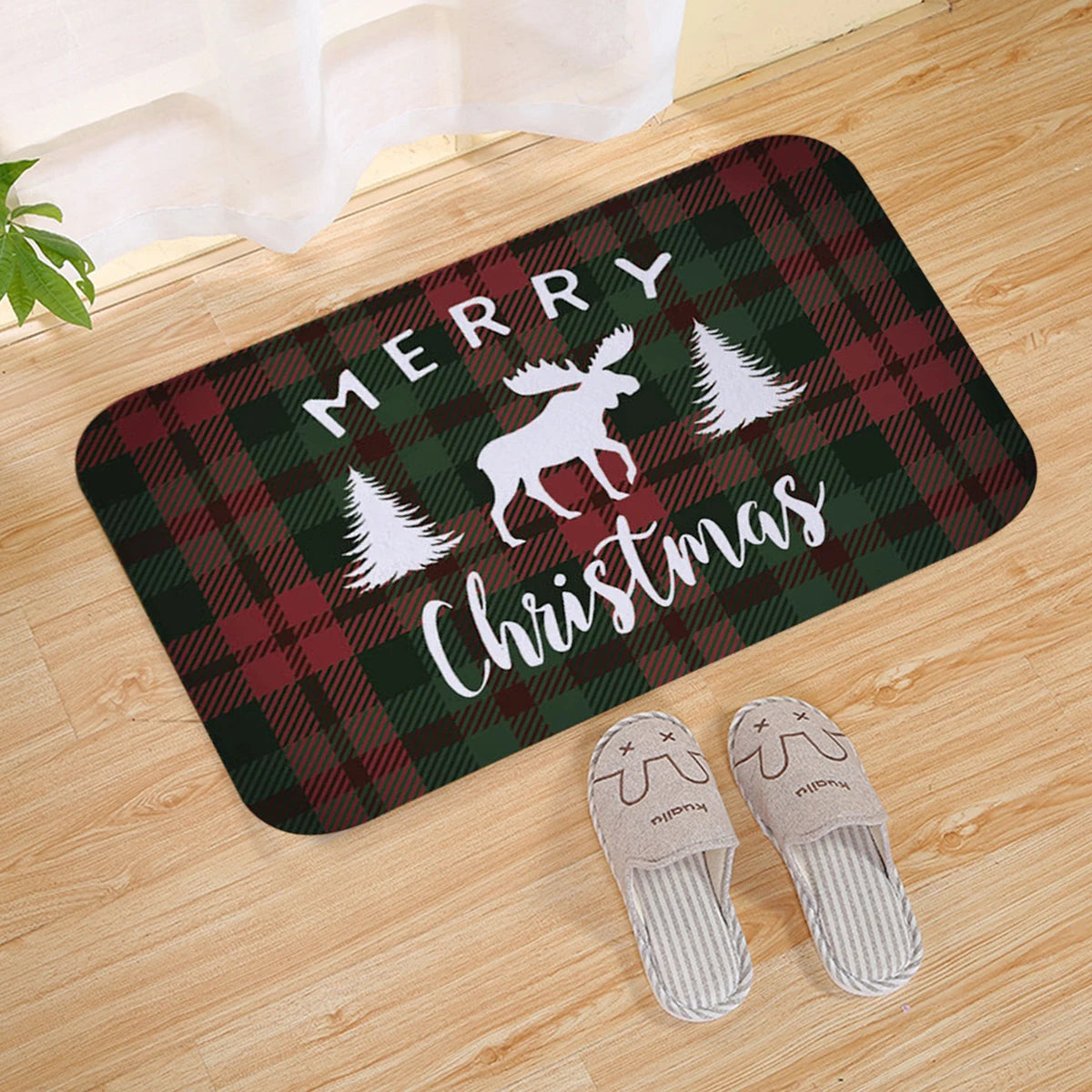 Christmas Door Mat Santa Claus Outdoor Carpet Merry Christmas Decorations For Home 2024 Navidad Xmas Ornament New Year 2025