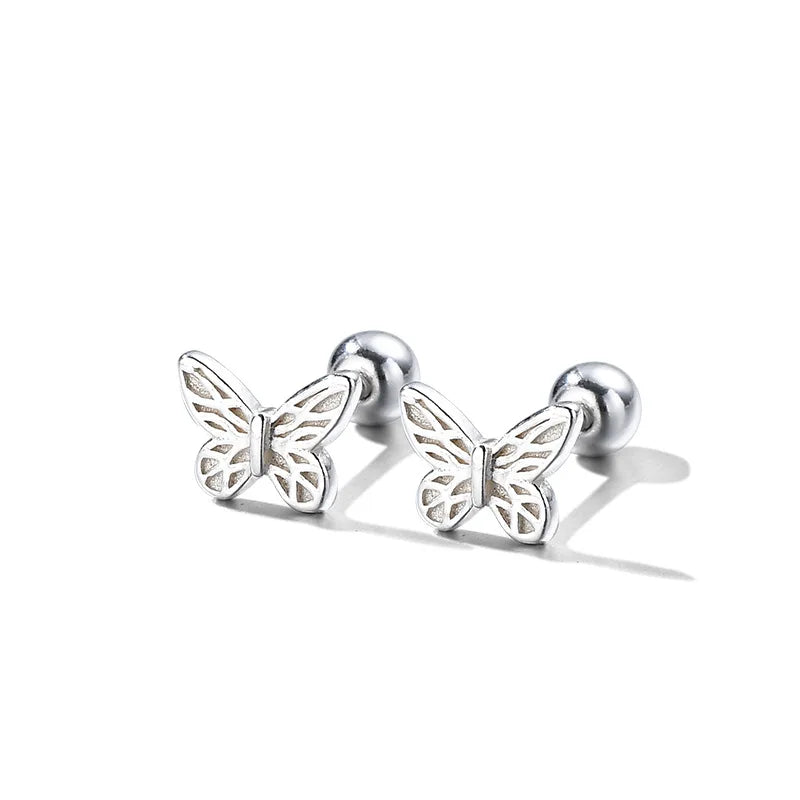 New Fashion Cute Butterfly Stud Earrings For Women Female Silver Color Ear Girls Elegant Jewelry Accessories Gifts