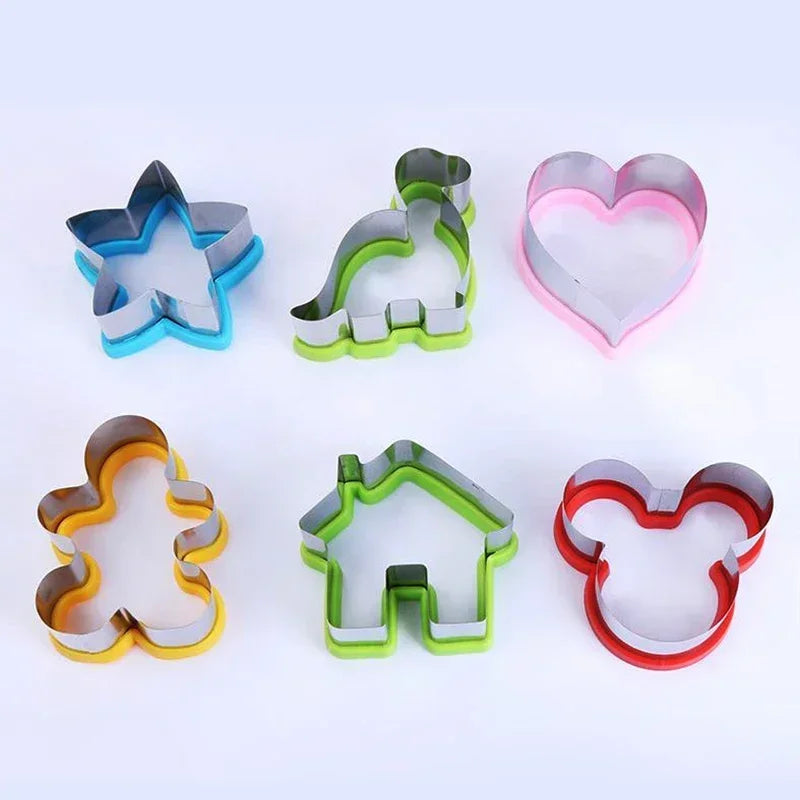 Hot Animal Dinosaur Star Heart Shape Stainless Steel Bread Mould Metal Cookie Cutters Mold Baking Sandwich Cutter Set for Kids