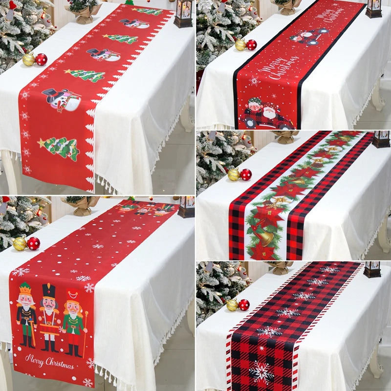 Christmas Tablerunner Merry Christmas Decoration For Home Tablecloth Kitchen Xmas 2023 Navidad Kerst Natal Happy New Year 2024