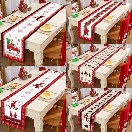 Christmas Tablerunner Merry Christmas Decoration For Home Tablecloth Kitchen Xmas 2023 Navidad Kerst Natal Happy New Year 2024