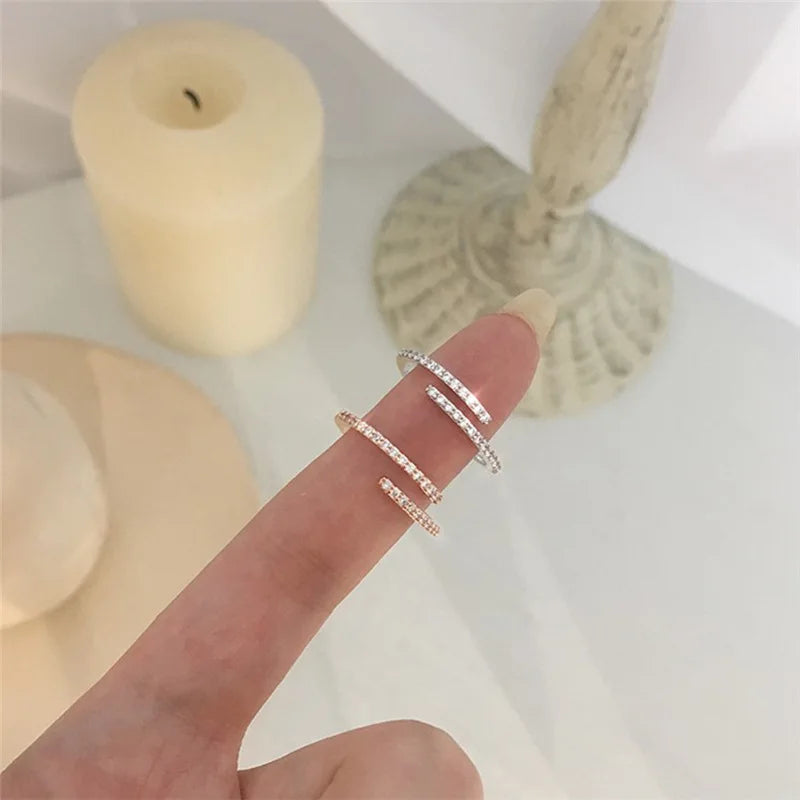 New 2024 Minimalist Thin Rings For Women Wedding Brilliant Cubic Zircon High Quality Versatile Female Finger Ring Jewelry Gifts