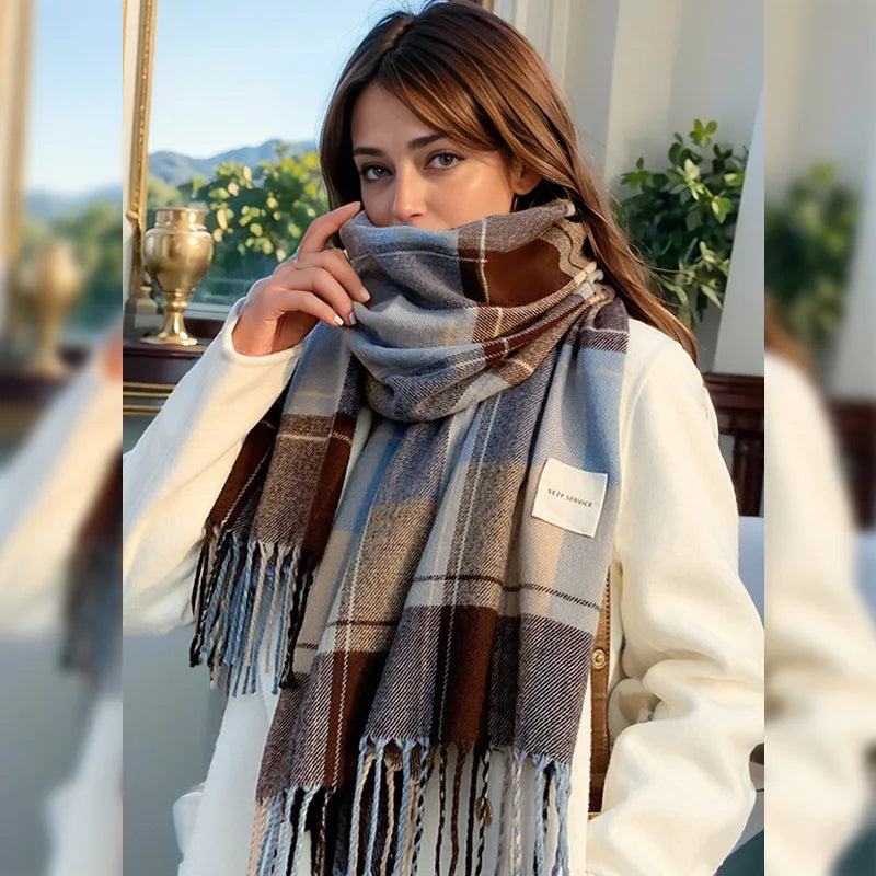 Scarf Ladies Fall And Winter Thickens Warm Neck Scarves Fashion Scarves Cloth Fanta And Fringed Blankets Men's Winter Shawls