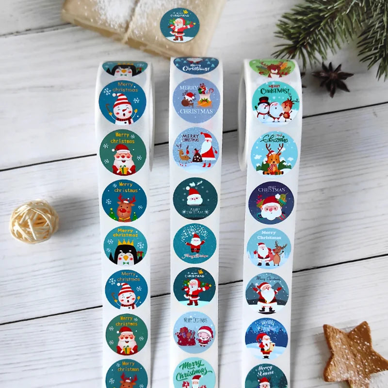 Christmas gift stickers decorative sealing sticker Merry Christmas Reward Self-adhesive labels Children's Day party