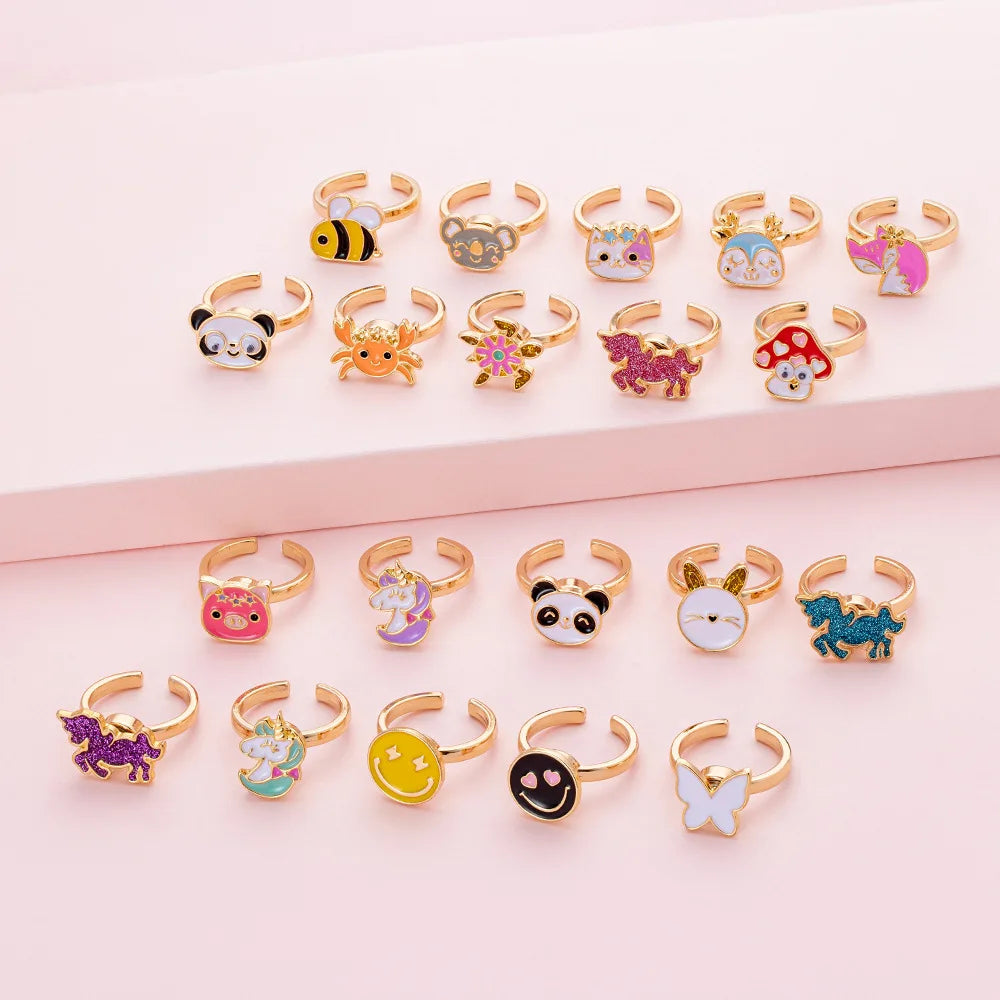 Shuangshuo Cute Animal Fidget Spinner Ring Anxiety for Women Enamel Panda Finger Ring Rotate Antistress Wedding Jewelry Gift