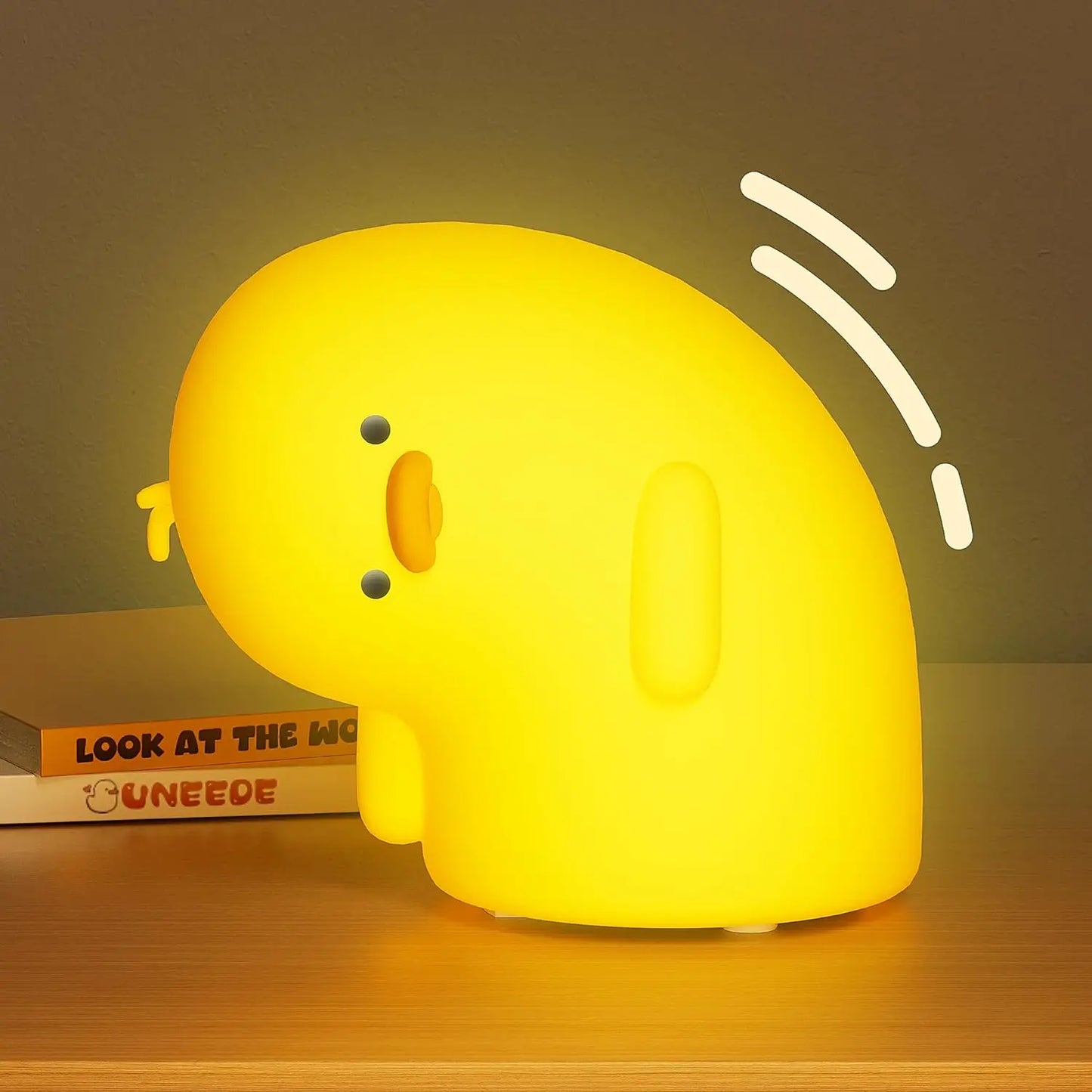 Cute Duck Night Light Rechargeable LED Pat Silicone Lamp Bedside Cartoon Children Nightlights for Home Room Decor Birthday Gift