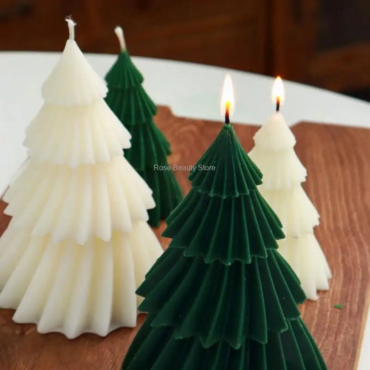 3D Christmas Tree Candle Silicone Mold DIY Christmas Candle Making Kit Handmade Soap Plaster Resin Baking Tools Holiday Gifts